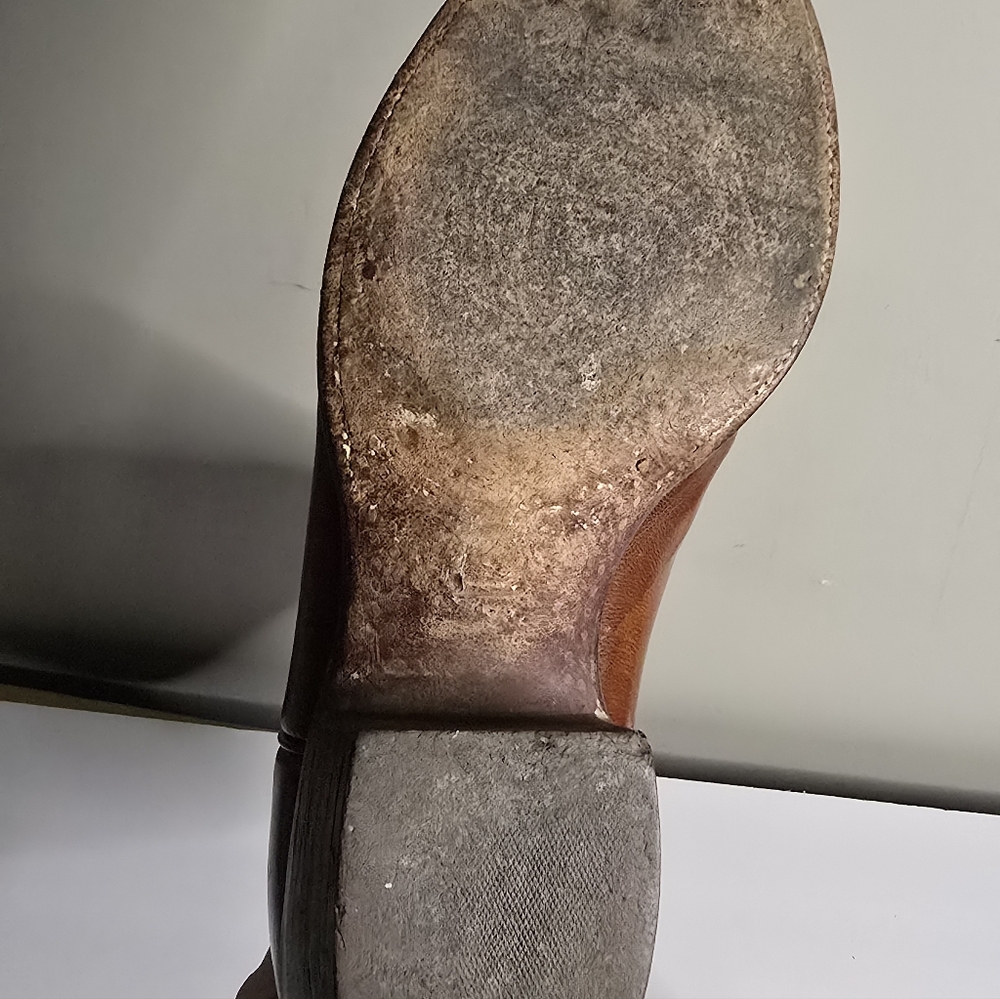Lucchese Chestnut Brown Leather Western Cowboy Boots - Picture 7 of 15